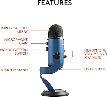 Amazon.com: Logitech Creators Blue Yeti USB Microphone for Gaming