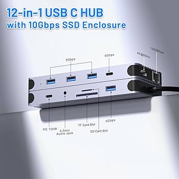 Amazon.com: 12-in-1 USB C Hub with M.2 SSD Enclosure – Expand Your
