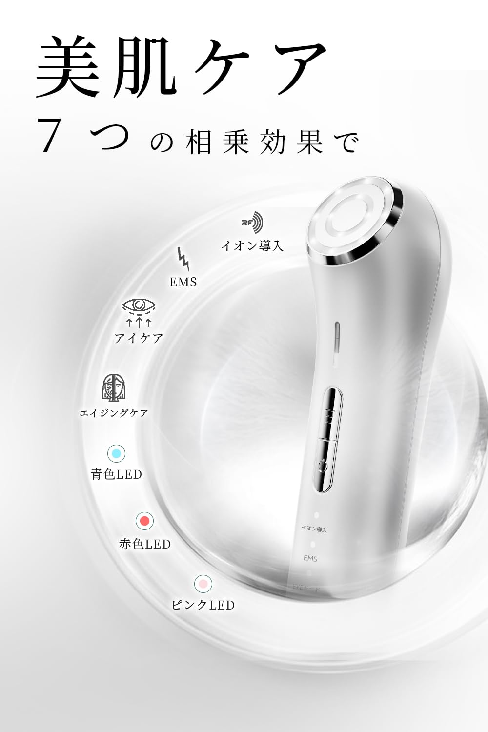 Amazon.co.jp: 美顔器 EMS【正規品 1台多役】 美容器 目元ケア RF美顔