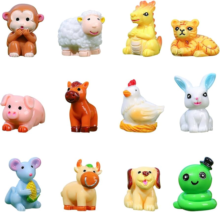 Amazon.co.jp: DeryArcle 干支 置物 12個 十二支セット かわいい