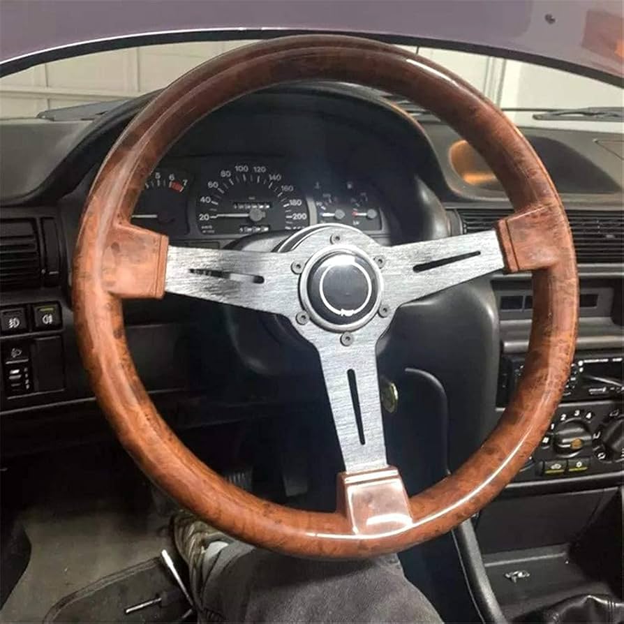 Amazon | レトロな車のステアリングホイール、普遍的な350mm 14インチ