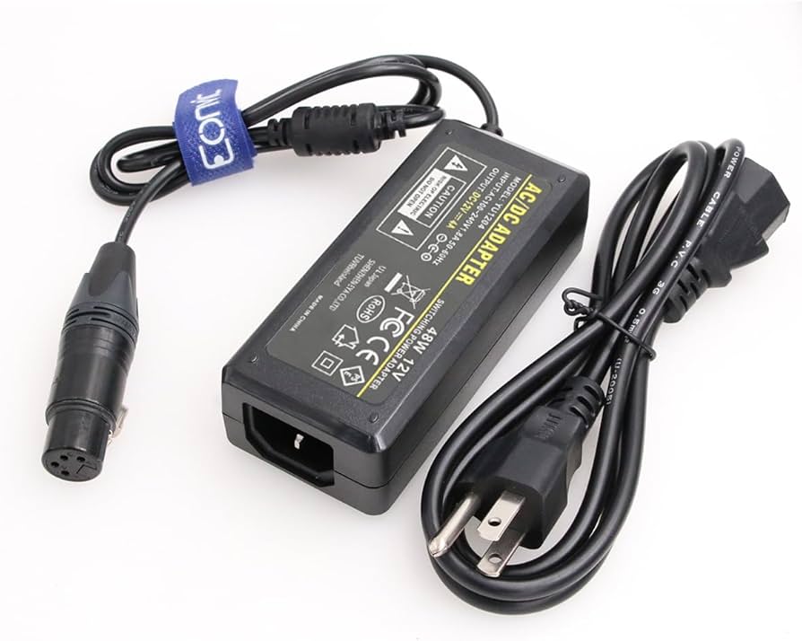 Amazon | Eonvic オリジナルXLR 4ピンメス付き12V 4A電源 Sony FS7 FS5