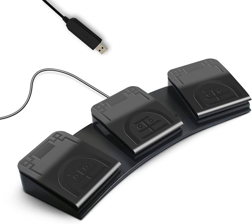 Amazon | フットペダル PC USB トリプルフットスイッチ プログラマブル