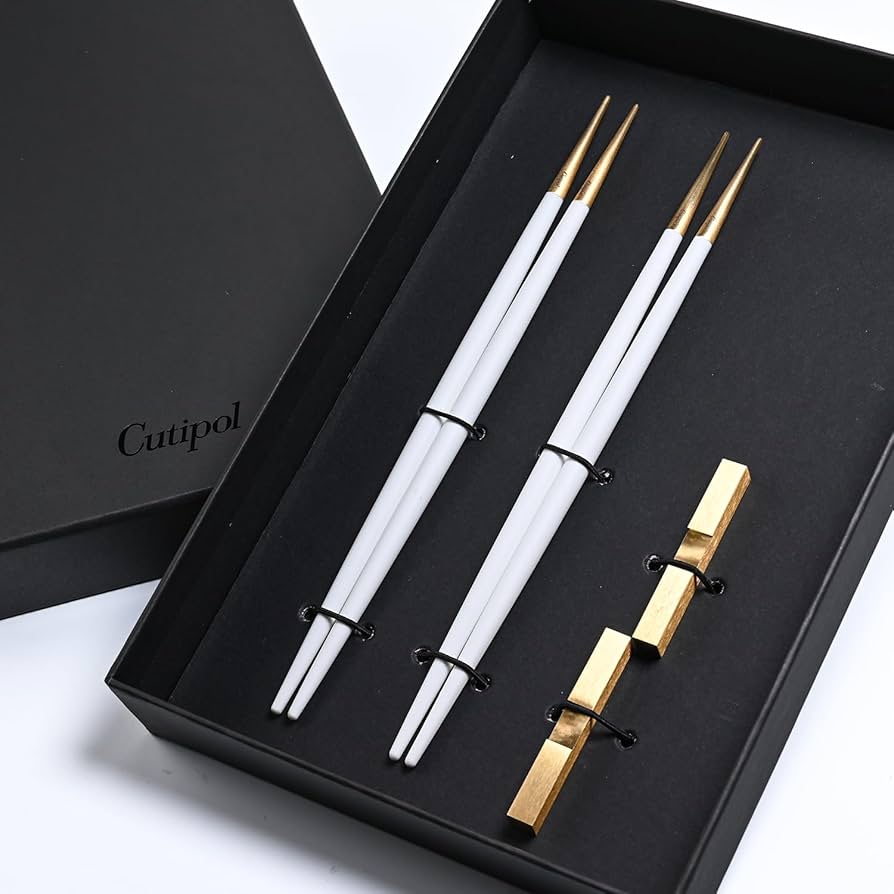 Amazon | クチポール GOA ゴア ホワイト ゴールド 2膳セット 箸 箸置き