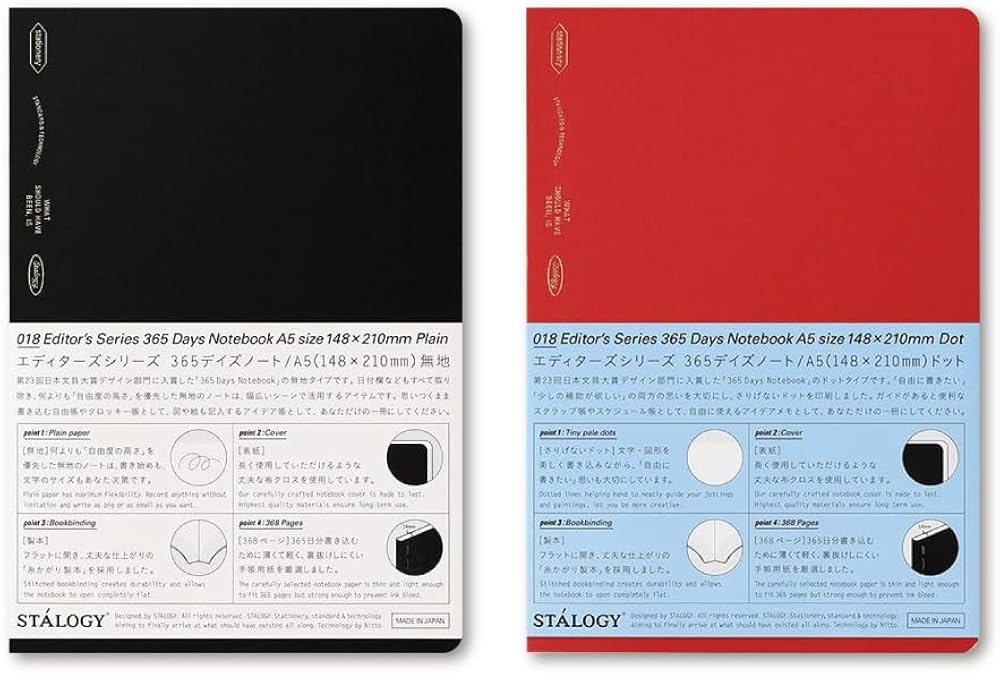 Amazon | ニトムズ STALOGY ノート A5 無地 ドット 365デイズノート
