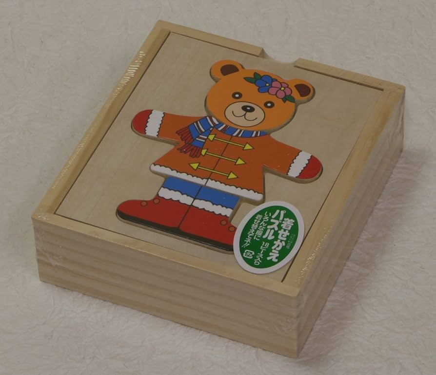 Amazon.co.jp: 【知育玩具】木製・着せ替えパズル「くま・女の子」日本