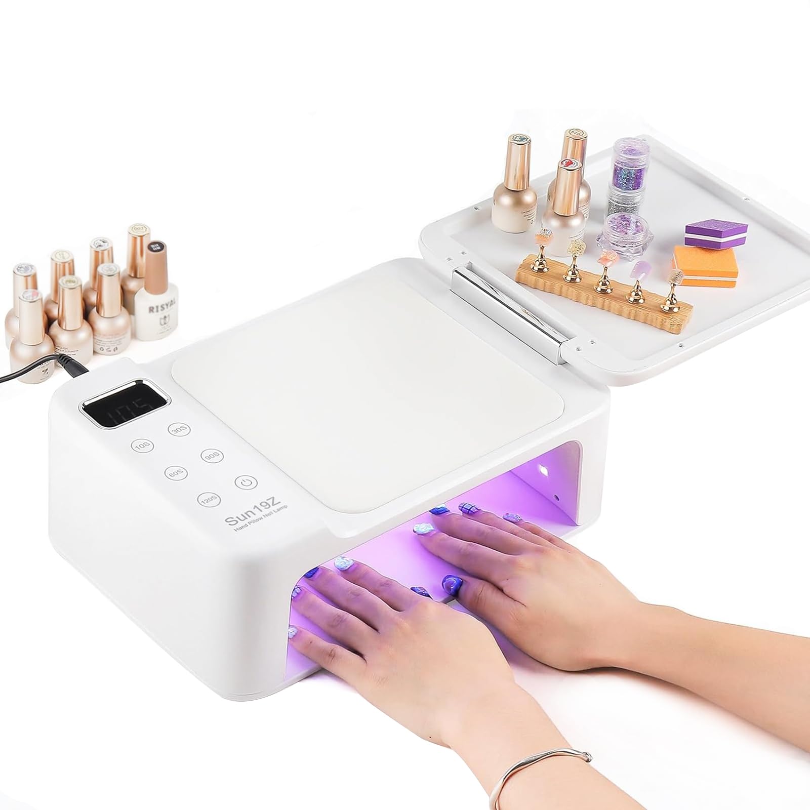 Amazon.co.jp: 3イン1 ネイルアームレスト UV LEDライト 288W 63個の