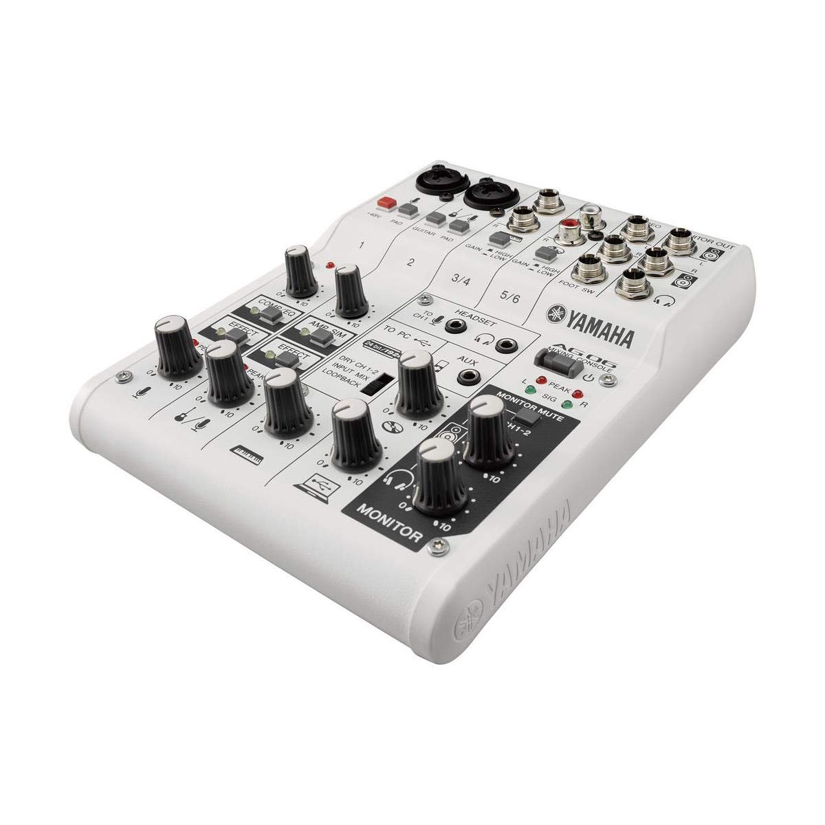 Amazon.com: Yamaha AG06 6-Channel Mixer / 2 Microphone , White