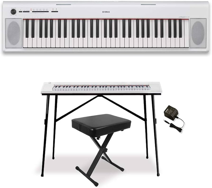 piaggero NP-12 ホワイト 電子ピアノ スタンドとイス付き Amazon