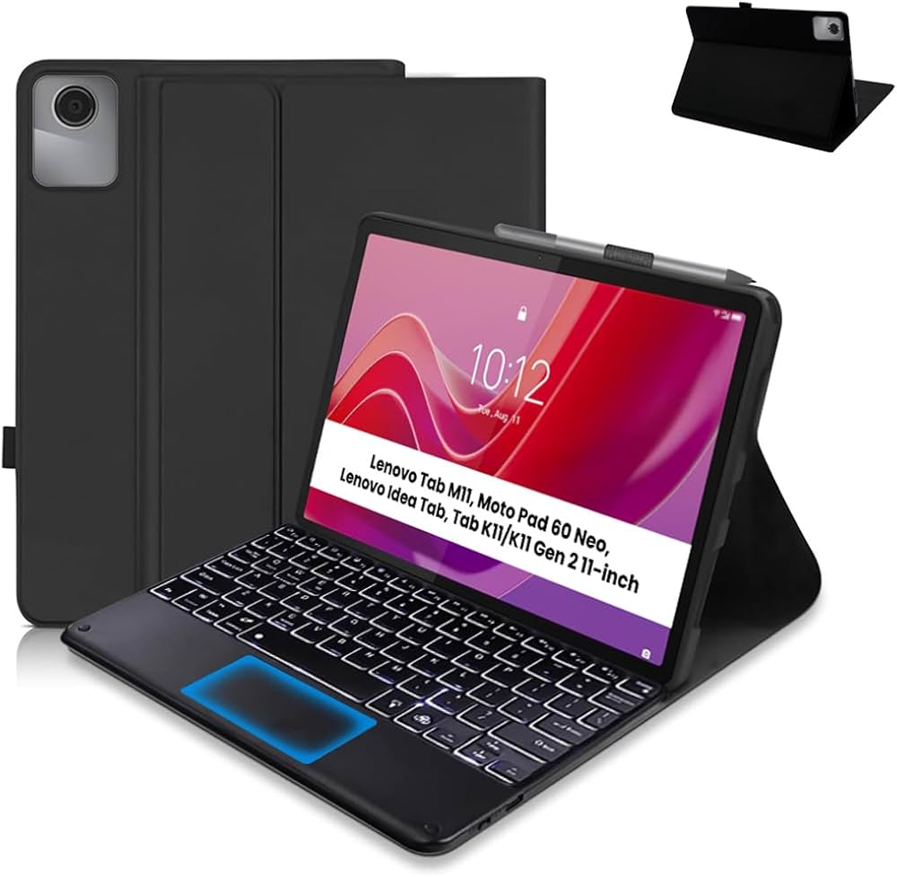 Keyboard Case for Lenovo Tab M11, Motorola Moto Pad 60 Neo, Lenovo