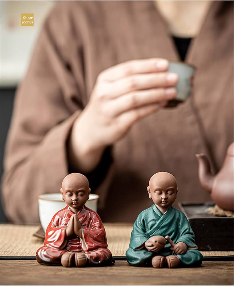 Amazon.co.jp: HOHOUNCSY お坊さん 陶器製 置物 僧侶 オブジェ 縁起物