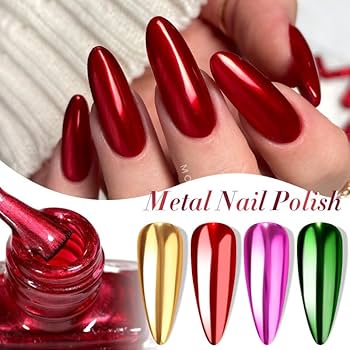 Amazon.co.jp: ミラーネイルポリッシュ 8色セット メタリックネイル