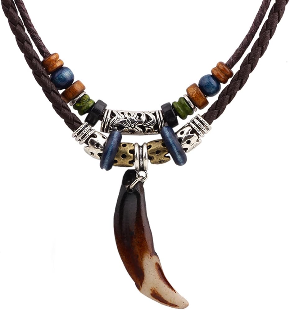 EINCORN Leather Tribal Necklace for Women Men Vintage Bohemian