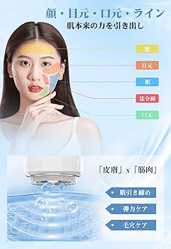 Amazon.co.jp: 美顔器 EMS 美容器 RF美顔器 目元美顔器 1台多役 自宅用