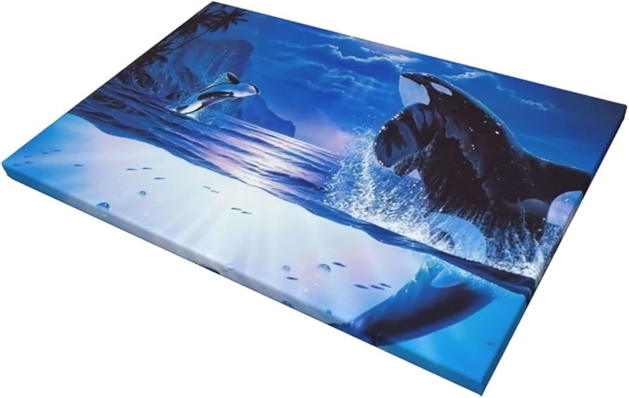 Amazon｜ラッセン カラフル クジラ シャチ 海 青空 月 芸術絵画