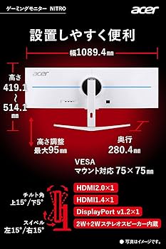 Amazon.co.jp: Acer ウルトラワイドモニター Nitro XV431CPwmiiphx