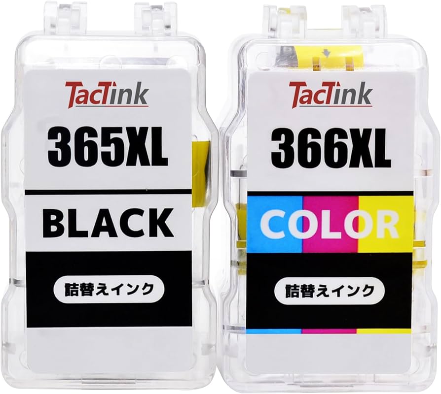 Amazon.co.jp: TacTink BC-365XL(顔料ブラック) BC-366XL(染料カラー