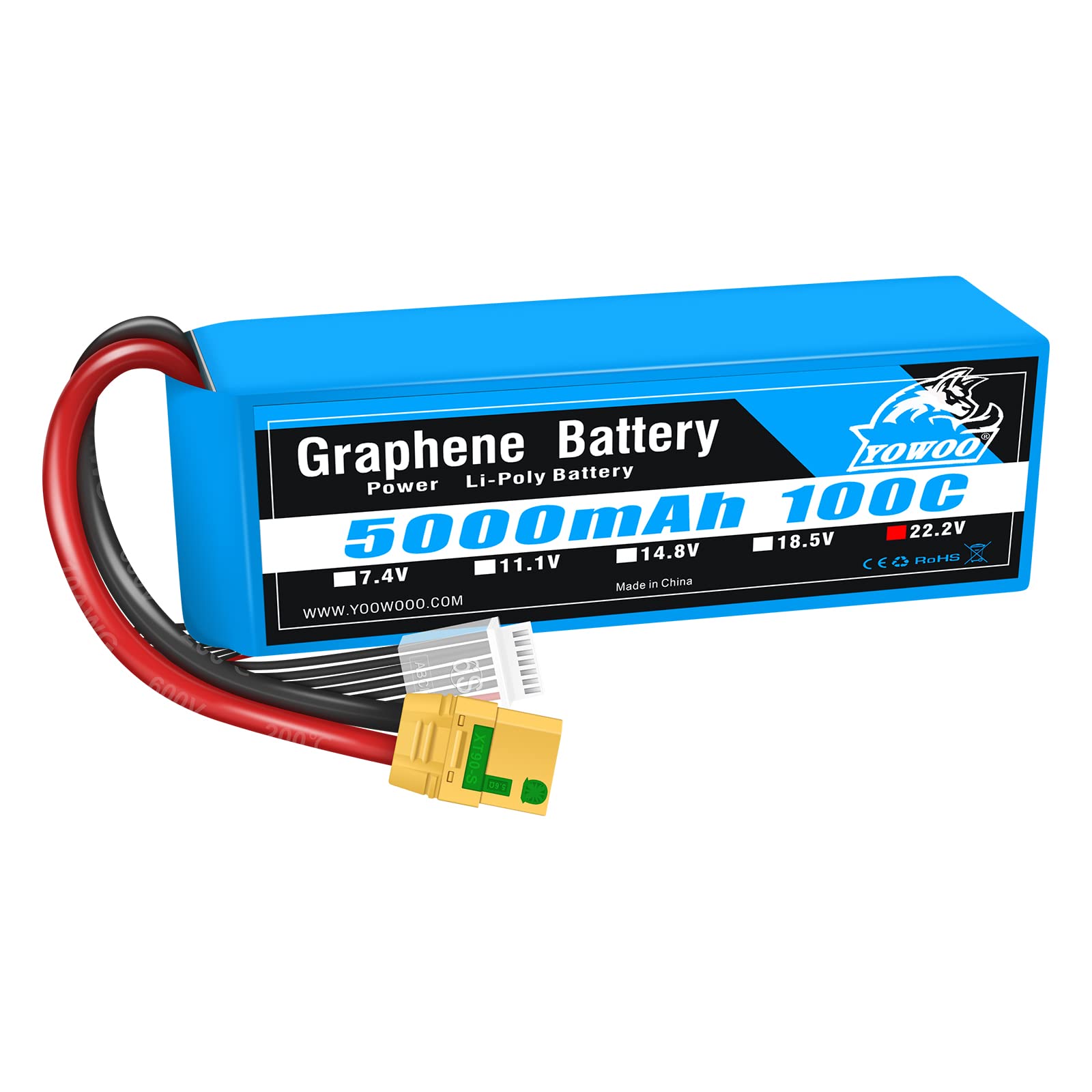 Amazon.com: Yowoo Graphene Battery 6S 22.2V 5000mAh 100C with