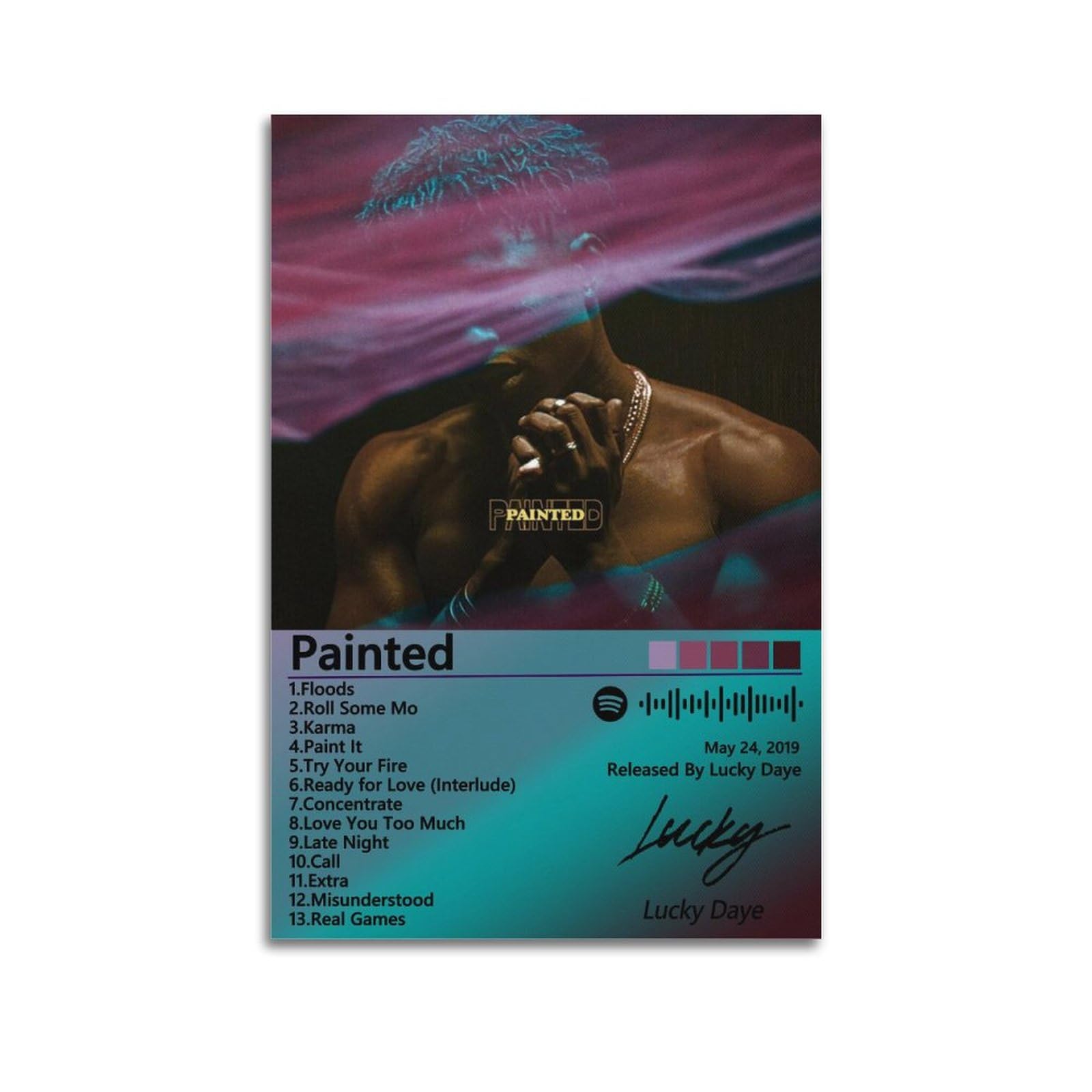 Amazon.com: Lucky Daye Poster Painted Album Cover Limited Poster