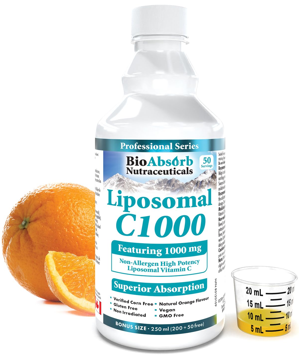 Liposomal Vitamin C 1000mg. 250ml. 50 Servings of Liquid Vitamin C