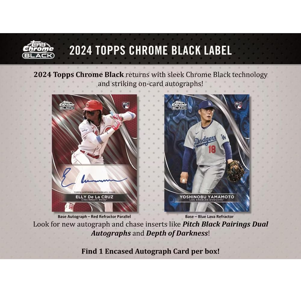 2024 Topps Chrome Black Baseball Hobby Box, Trading Cards - Amazon