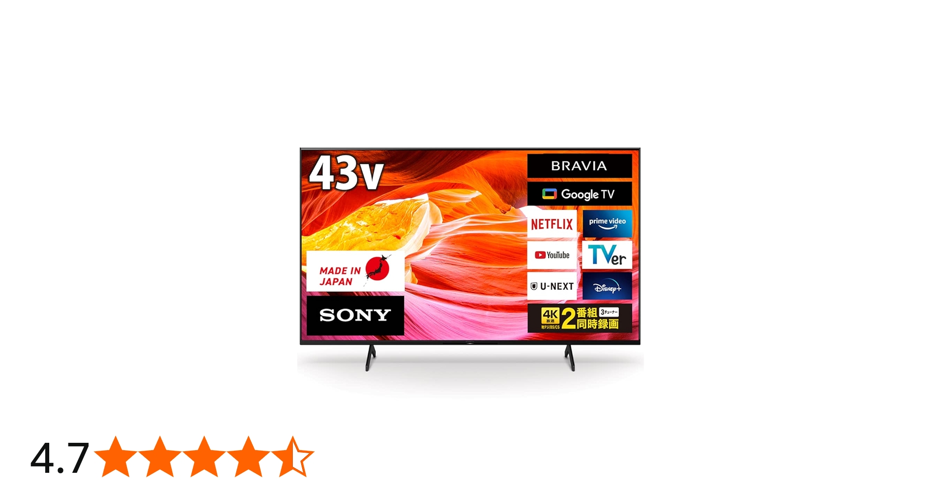 Amazon.co.jp: ソニー 43V型 4K 液晶 テレビ ブラビア KJ-43X80WK +