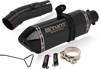 Amazon | ISTUNT オートバイ スリップオン ハーフエキゾーストシステム