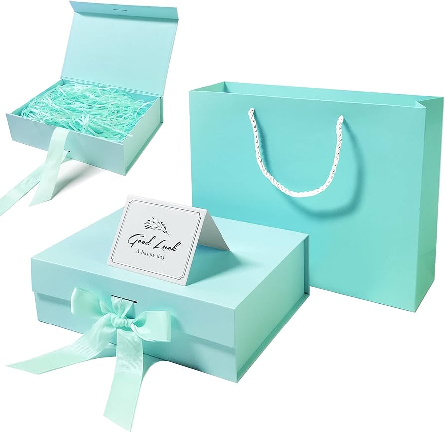 Amazon | Ousaliyea ティファニーブルー ギフトボックス 蓋付き 磁気