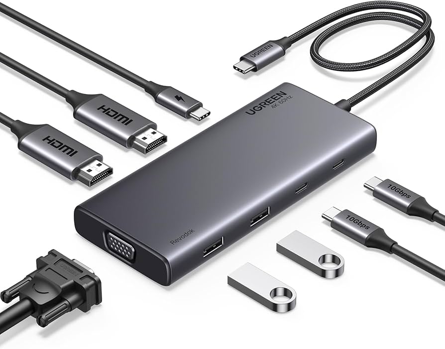 Amazon | UGREEN Revodok 8 in 1 USB Cハブ 3画面出力 ドッキング