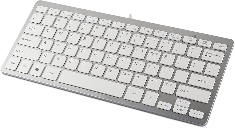 Amazon | ホワイト USB 有線薄型コンパクトキーボード パンタグラフ 78