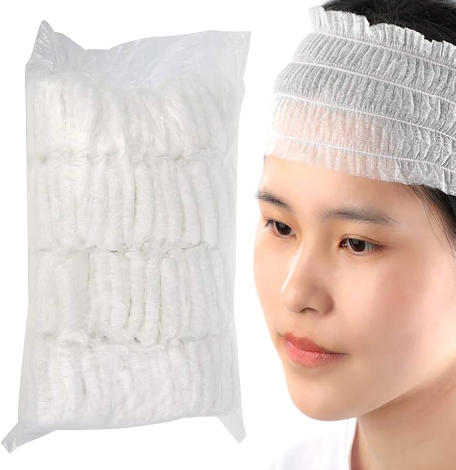 Amazon.co.jp: 使い捨てヘアバンド 100枚 使い捨て ヘアキャップ