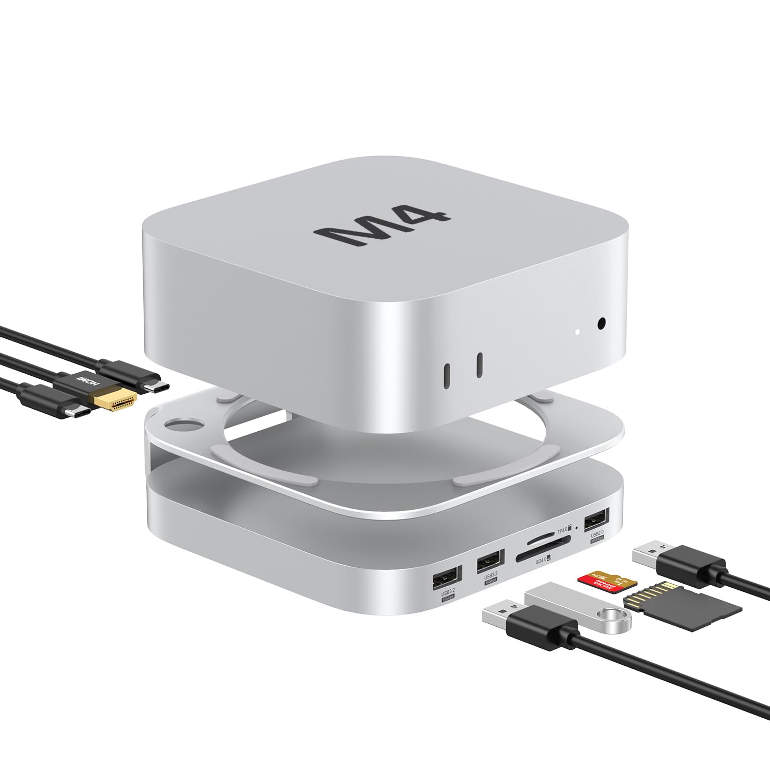 Amazon.com: Akyyajaure Mac mini Hub: 10 in 1 Aluminum Stand & Dock