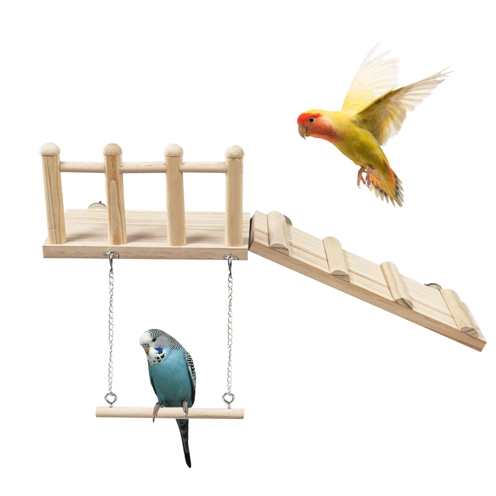 Amazon | 3点セット 鳥 はしご ブランコ 止まり木 インコ 遊び場 鳥の