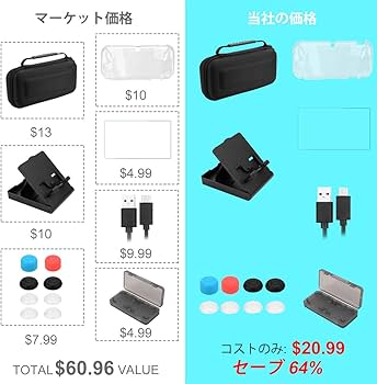 Amazon | Nintendo Switch Lite キャリングケースセット 17 in 1