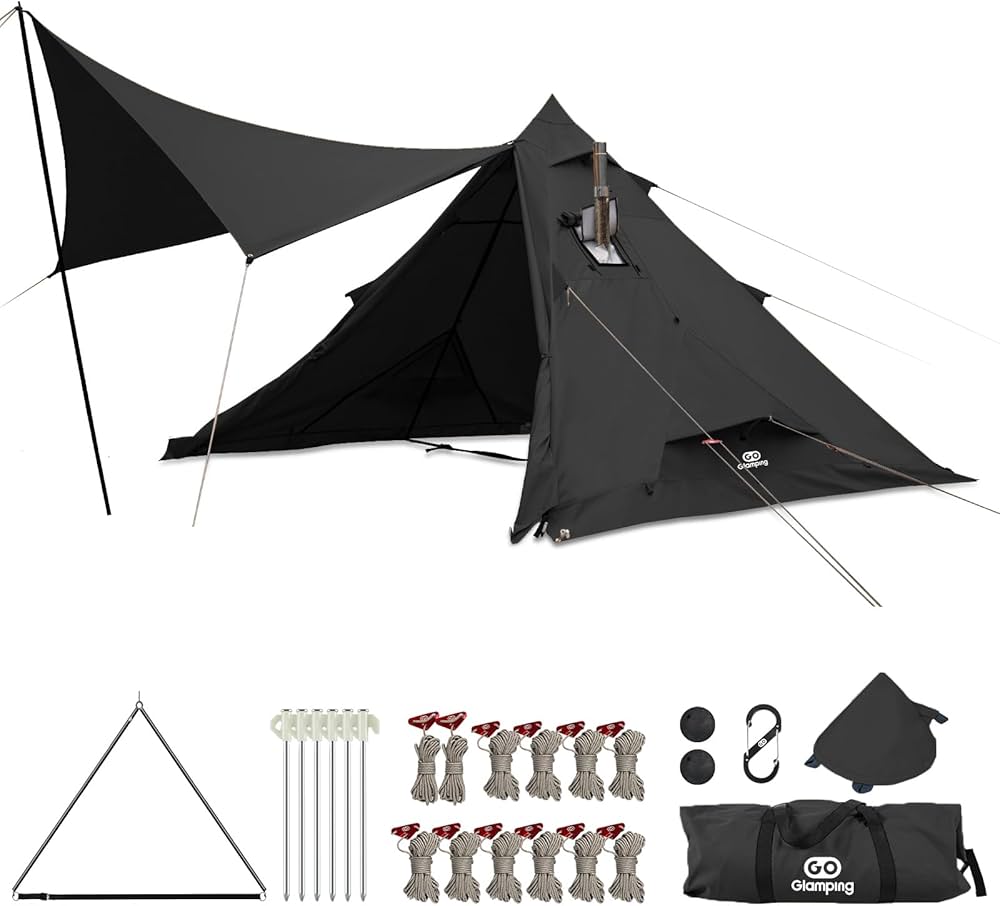 Amazon | GOGlamping 山稜二又ティピーテントTC180 1人用 煙突テント