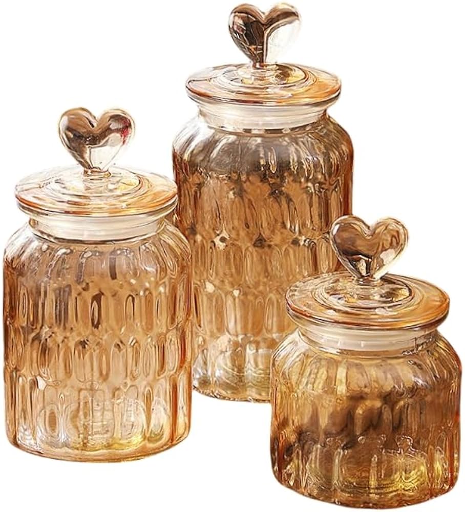 Amazon｜[Kulangsu] ガラス瓶 キャニスター 蓋付き ガラスの保存瓶