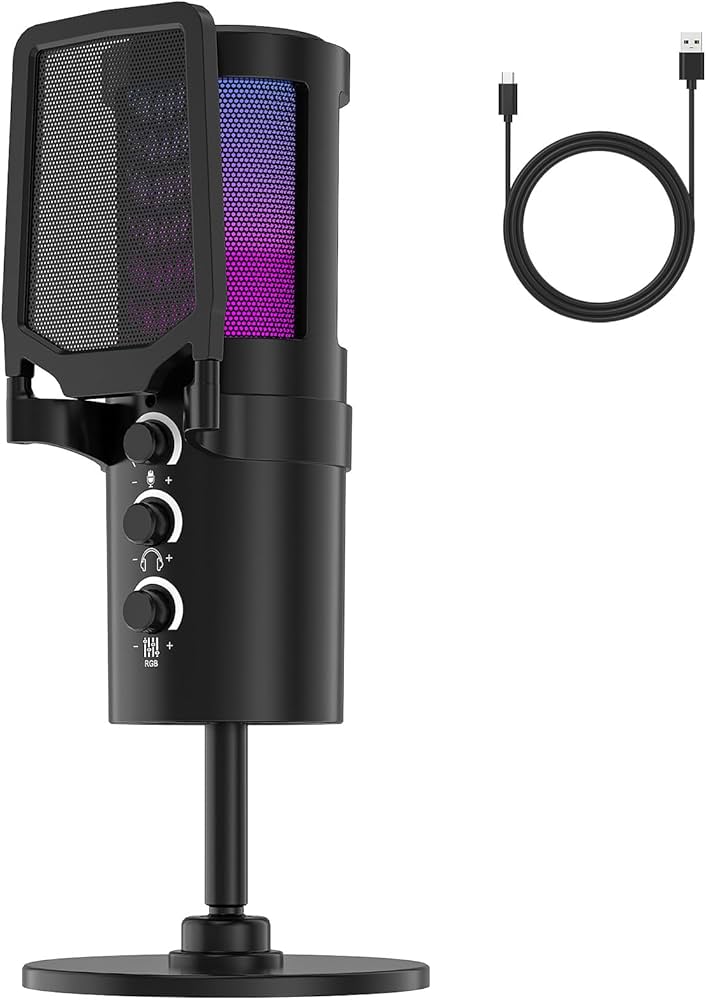 Amazon.co.jp: コンデンサーマイク PC マイク ゲーミングマイク USB