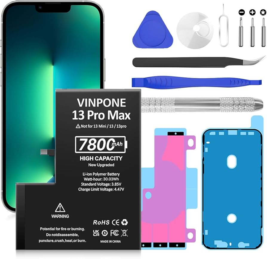 Amazon.com: SHENMZ 電池適用於iPhone 13 Pro Max (2025 年新版