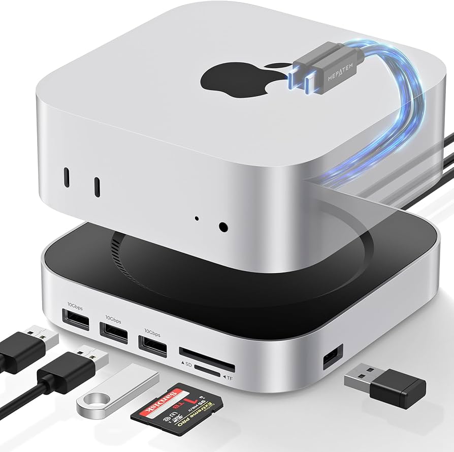 Amazon.com: Mac mini M4 Dock, 9 +1 in 1 Mac mini M4 Hub, SSD