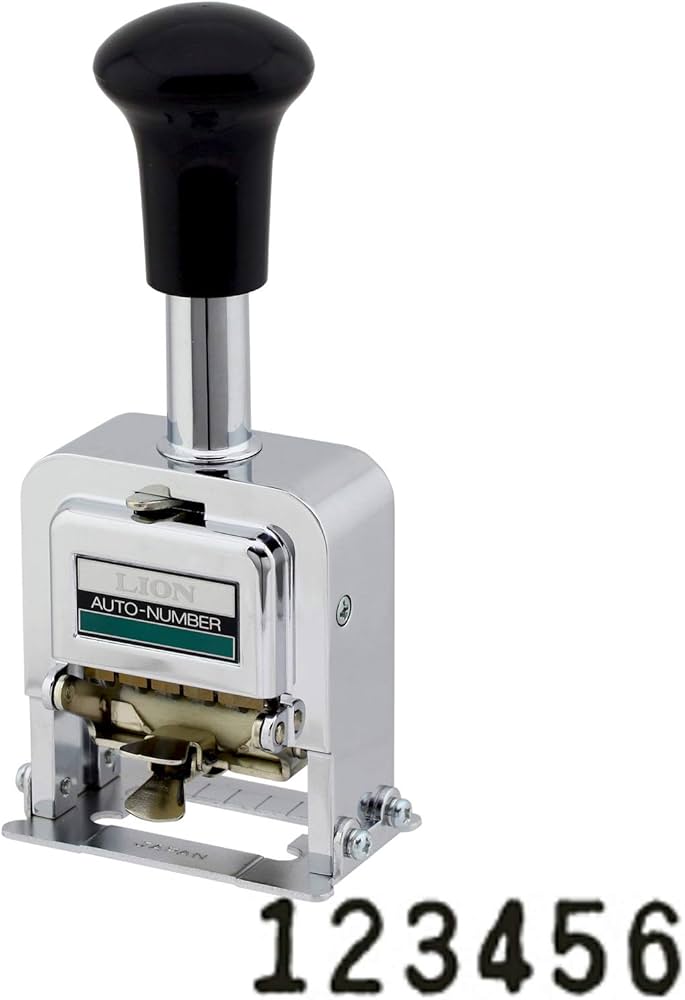 Amazon | ライオン事務器 スタンプ ナンバリング C型 6桁 7様式 L字体