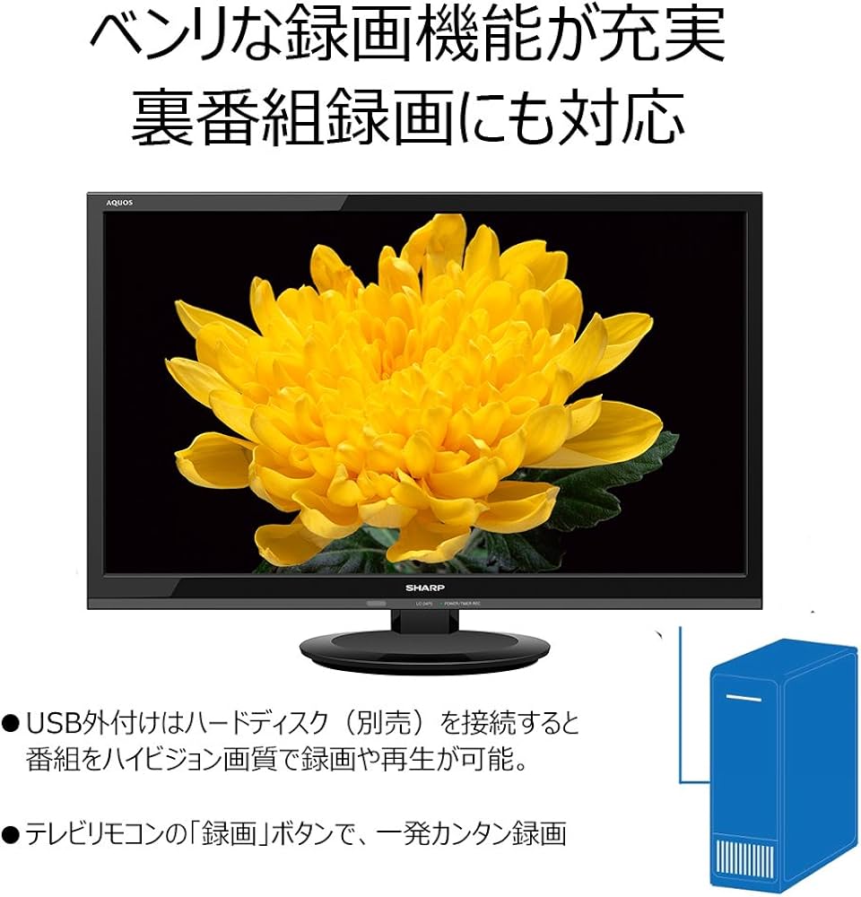 Sharp Aquos LC-24P5-B 24V LCD TV, High Definition, External HDD