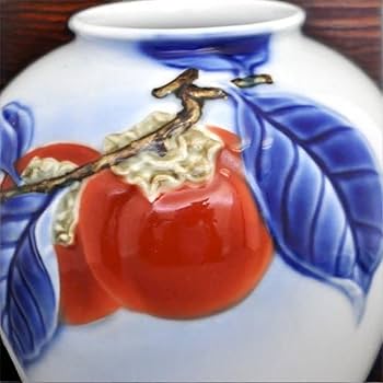 Amazon.co.jp: 有田焼 深川製磁 花瓶 柿文 柿絵 花器 花入 花生