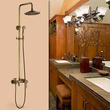 Amazon.co.jp: シャワーヘッドレトロつや消しシャワーセット銅蛇口