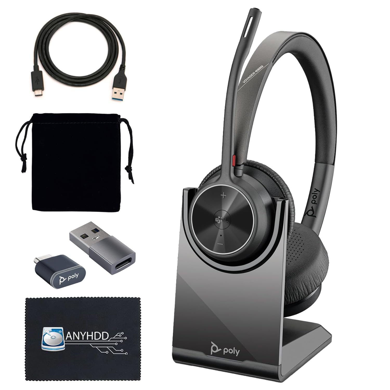 Amazon.com: Poly Voyager 4320 UC Wireless Headset & Charge Stand
