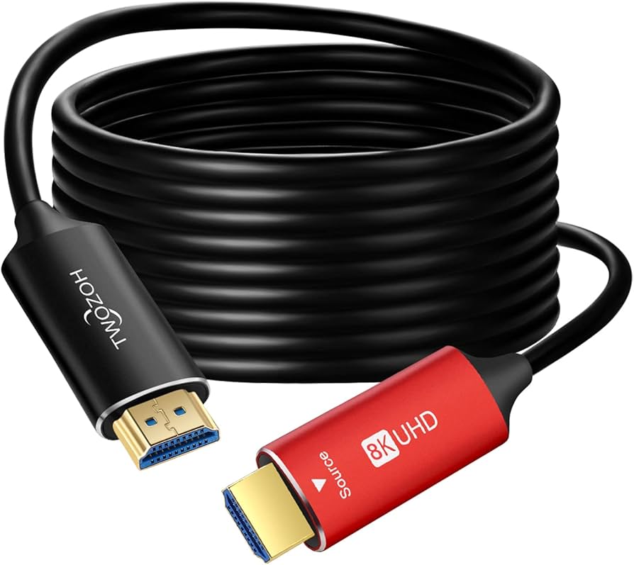 Amazon | Twozoh 8K ファイバー HDMI ケーブル 15M 高速HDMI 2.1 光