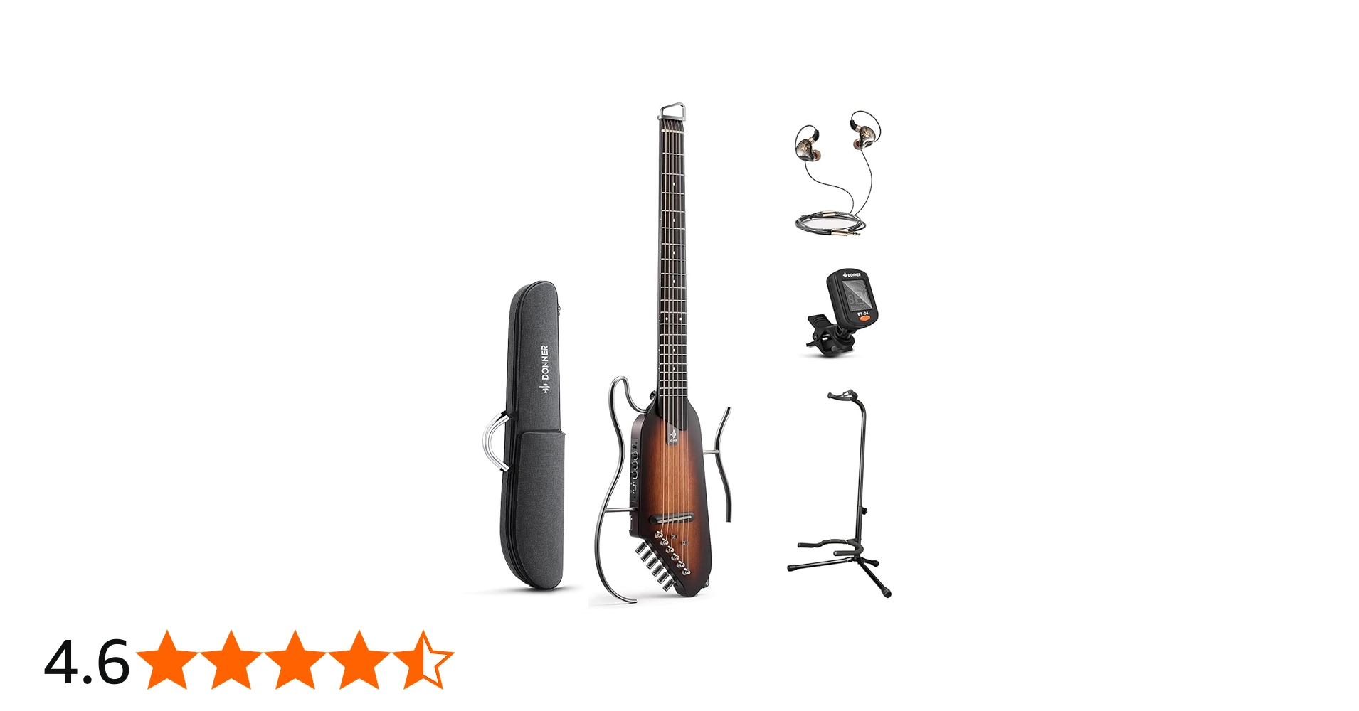 Amazon | Donner HUSH-I スタンド付きセット サンバースト サイレント