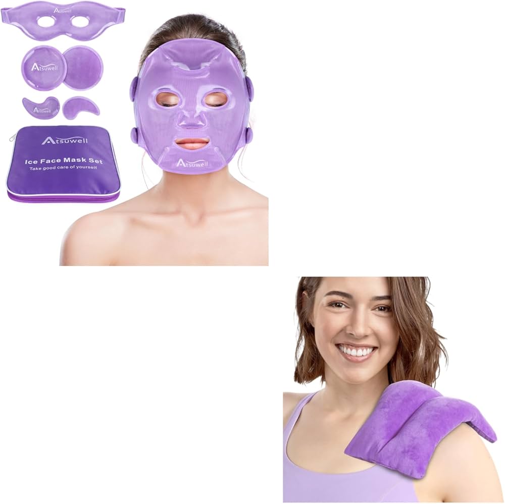 Amazon.com : Atsuwell Cooling Ice Face Eye Mask Set for Dark