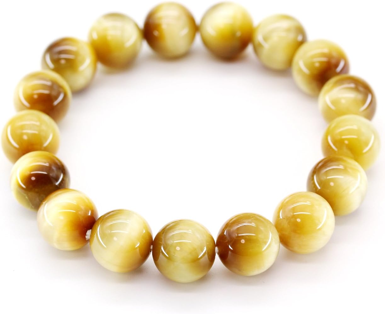 Amazon | [石輝] ゴールデンタイガーアイ 12mm 数珠 ブレスレット