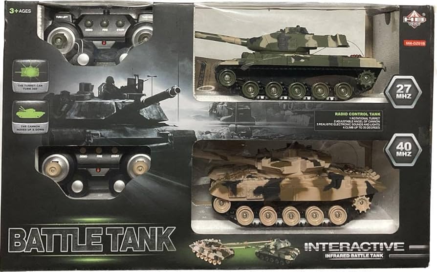Amazon.co.jp: BATTLE TANK バトル タンク 戦車 ラジコン 2台 : おもちゃ