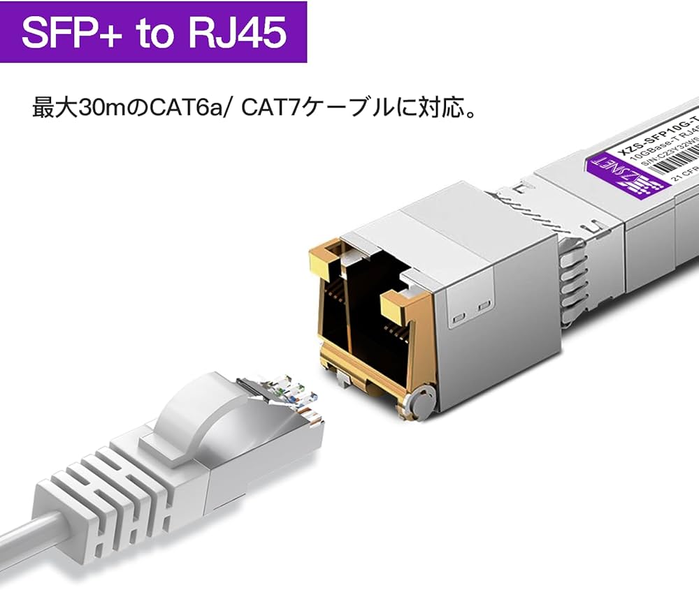Amazon.co.jp: XZSNET 10GBase-T SFP+ RJ45 モジュール, 1.25/2.5/5